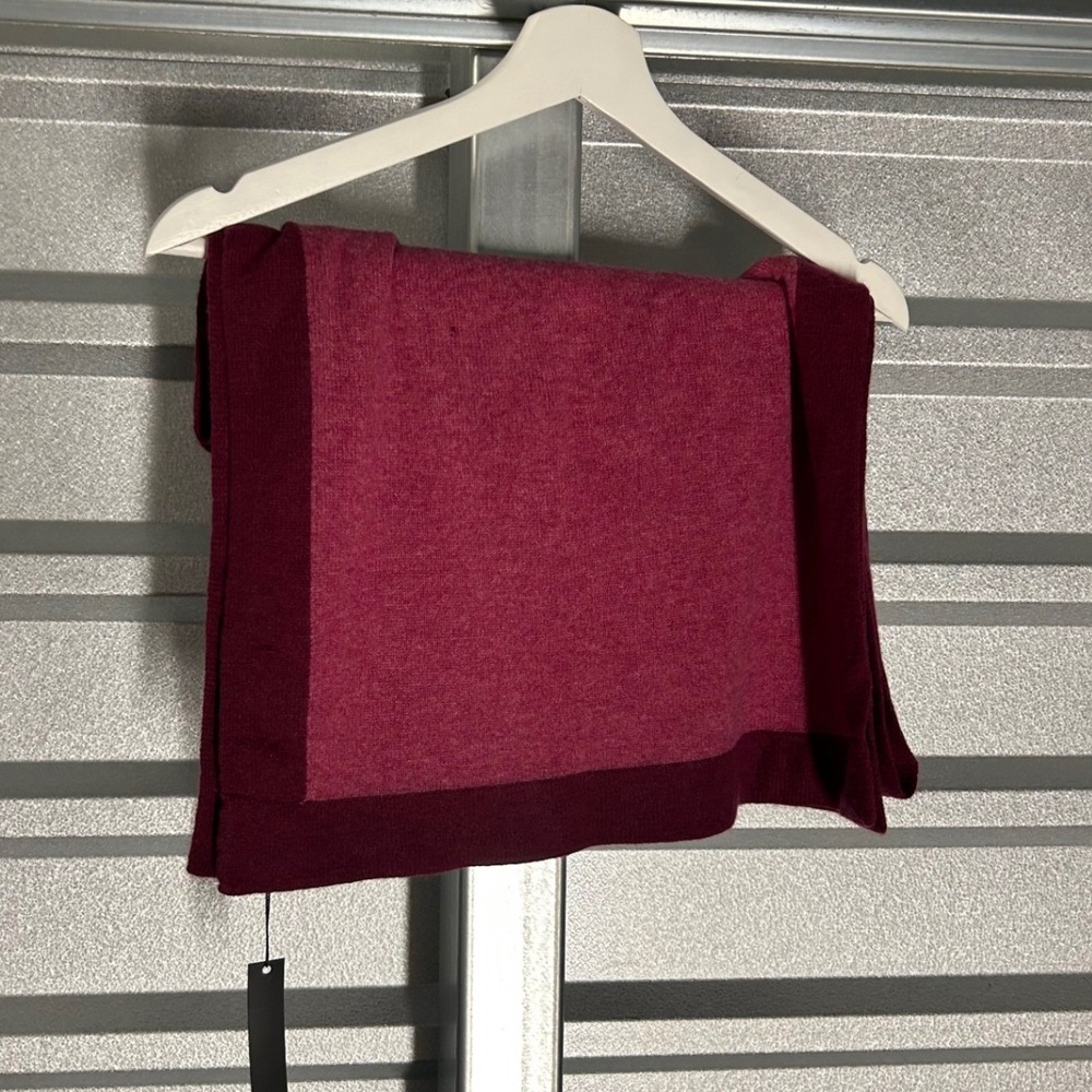 Hannah Rose Cashmere Wrap Scarf Womens Pink Burgundy Luxury Winter Soft Elegant